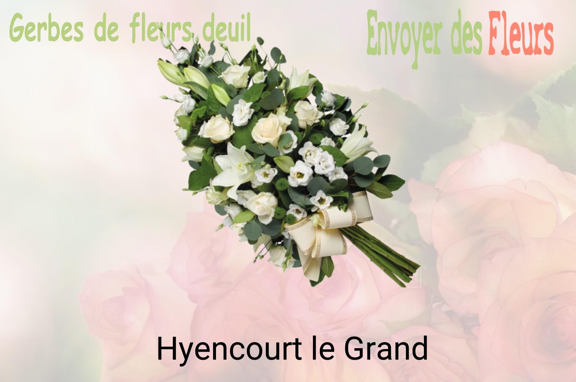 Gerbe de fleurs de deuil livrée à Hyencourt-le-Grand